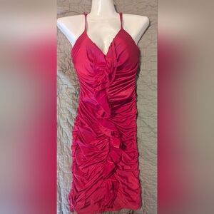 Hot pink rushed  dress